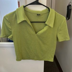 Green collared top